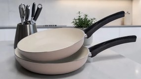 Stewehome Σετ Τηγανιών Γρανίτη Αντικολλητικά Χρώμα Μπεζ Κουζίνας