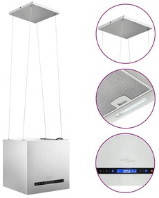 vidaXL Απορροφητήρας Νησίδα Κρεμαστός Αφής με LCD 37 εκ. Ανοξ. Ατσάλι