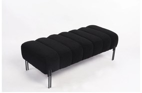 Παγκάκι Ottoman ArteLibre KUBO Μαύρο Ύφασμα Teddy/Μέταλλο 40x116.5x50cm