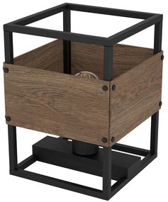 Φωτιστικό Επιτραπέζιο Evesham 43807 19,5x19,5x25cm 1xΕ27 40W Black-Brown Eglo Steel,Wood