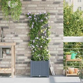 vidaXL Ζαρντινιέρες κήπου Ανοιχτό γκρι 40 x 40 x 142 cm Ατσάλι