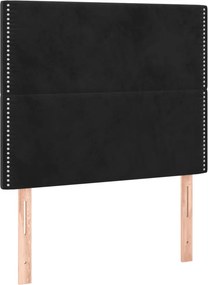 vidaXL Κρεβάτι Boxspring με Στρώμα Μαύρο 90x200 εκ. Βελούδινο