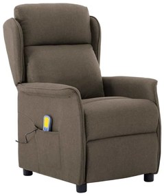 vidaXL Καρέκλα μασάζ με μαξιλάρι Taupe 67.5 x 93.5 x 101.5 εκ ύφασμα
