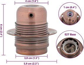 vidaXL Λαμπτήρες 2 τεμάχια Κόκκινο Χάλκινο E27