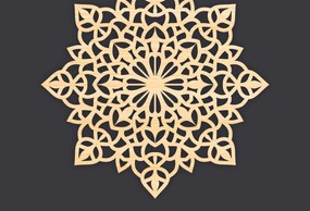 Σετ των 2 Intra απο ξύλο plywood 3mm-4mm πάχος 3D Mandala για Cricut Δίασταση 30x30 cm INTRAFABR-86061386