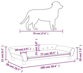 Κρεβάτι Σκύλου Ροζ 100 x 50 x 21 εκ. Βελούδινο - Ροζ