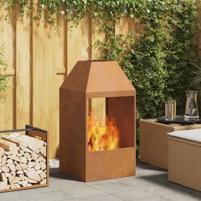 vidaXL Φωτιά Καφέ 50 x 50 x 100 cm Ατσάλι σκληρυθέν στον αέρα