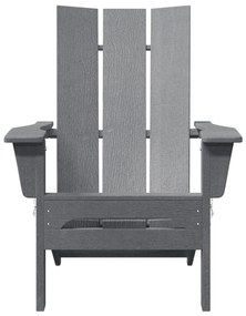 vidaXL Αναδιπλούμενη Καρέκλα Adirondack Ανοιχτό γκρι 74,5x80,5x90 εκ HDPE