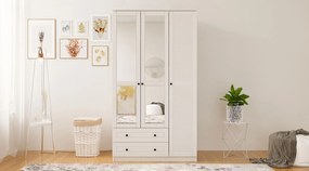 Τριφυλλη Ντουλαπα με Καθρέπτη Λευκο Ματ RB 52x140x190