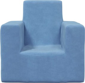 vidaXL Καναπές Παιδικός Μπλε από Μαλακό Βελουτέ Ύφασμα