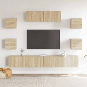 vidaXL Σετ Επίπλων Τηλεόρασης 7 Τεμαχίων Sonoma Δρυς Επεξ. Ξύλο