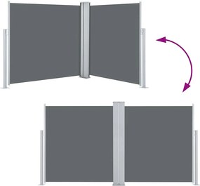 vidaXL Σκίαστρο Πλαϊνό Συρόμενο Ανθρακί 120 x 600 εκ.