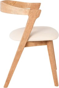 SANDRA Καρέκλα Τραπεζαρίας, Απόχρωση Φυσικό, Pu Εκρού   2τμχ