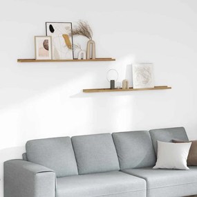 Ράφι Τοίχου 2 pcs Καφέ 115 x 9 x 3 cm Επεξεργασμένο ξύλο