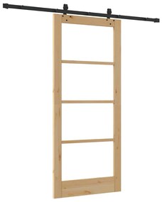 vidaXL Συρόμενη Πόρτα ORKDAL Καφέ 86 x 198.5 cm Ξύλο και μέταλλο