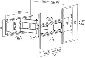 Βάση Τηλεόρασης Επιτοίχια LogiLink BP0028 37"-70"