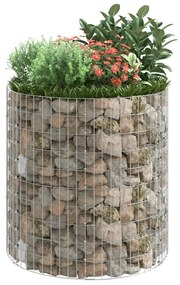 vidaXL Συρματοκιβώτιο-Γλάστρα Στύλος Κυκλική Ø100x100 εκ Γαλβ. Χάλυβας