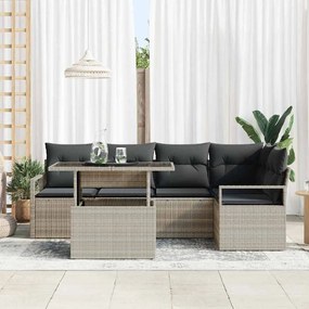 vidaXL Σετ Καναπέ Κήπου 6 pcs Ανοιχτό γκρι 100 x 55 x 73 εκ