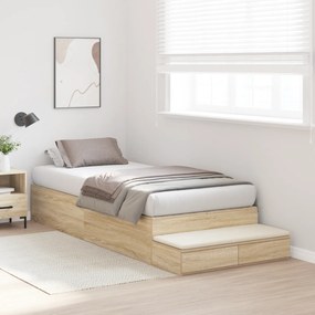 vidaXL Κρεβάτι Αποθήκης  Sonoma Oak 100x200 εκ