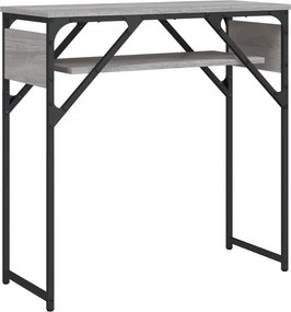 vidaXL Τραπέζι Κονσόλα με Ράφι Γκρι Sonoma 75x30x75 εκ. Επεξεργ. Ξύλο
