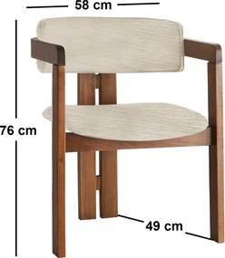 Καρέκλα Ανοιχτό Γκρι / Καρυδιά CO 58x49x76