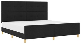 vidaXL Κρεβάτι Μαύρο 200x200 εκ Υφάσματος