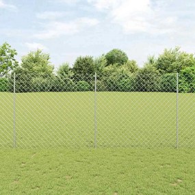 vidaXL Φράχτης με Στήλες. Ασημί 1.4 x 10 m Ατσάλι