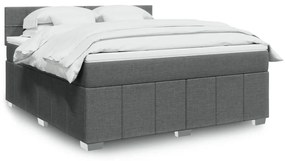 ΚΡΕΒΑΤΙ BOXSPRING ΜΕ ΣΤΡΩΜΑ ΣΚΟΥΡΟ ΓΚΡΙ 180X200 ΕΚ ΥΦΑΣΜΑΤΙΝ 3287148