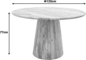 Τραπέζι Rahma I μασίφ ξύλο mango 3εκ σε φυσική απόχρωση Φ120x77εκ 120x120x77 εκ.