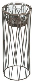 Artekko Artekko Candle Holder Καφέ Μεταλλικό Κηροπήγιο (14x14x33)cm 49671