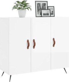 vidaXL Ντουλάπι Γυαλιστερό Λευκό 90 x 34 x80 εκ. Επεξεργασμένο Ξύλο