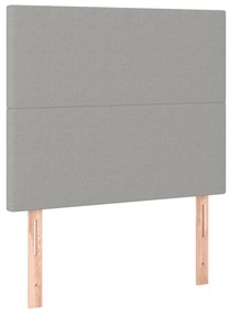 vidaXL Κρεβάτι Boxspring με Στρώμα &amp; LED Αν.Γκρι 90x200 εκ. Υφασμάτινο