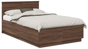 vidaXL Σκελετός Κρεβατιού Καφέ δρυς 120 x 200 cm Επεξεργασμένο ξύλο