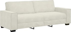 vidaXL Τριθέσιος Καναπές Κρεμ 220x78x84 εκ. Βελούδος