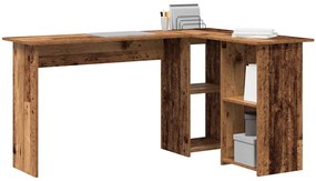vidaXL Γραφείο με ράφι Παλιό Ξύλο 142 x 102 x 73 εκ Επεξεργασμένο ξύλο