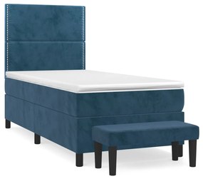 ΚΡΕΒΑΤΙ BOXSPRING ΜΕ ΣΤΡΩΜΑ ΣΚΟΥΡΟ ΜΠΛΕ 80 X 200 ΕΚ. ΒΕΛΟΥΔΙΝΟ 3137753