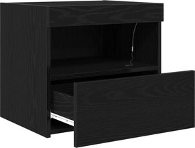 vidaXL Κομοδίνο Μαύρη Οξυά 50 x 40 x 45 cm Επεξεργασμένο ξύλο
