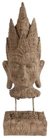 Artekko Buddha Διακοσμητικό Κεφάλι Βούδα Ρητίνης Καφέ (12.7x8.9x39.4)cm