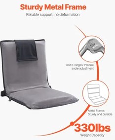 VEVOR Floor Chair with Back Support Folding Floor Chair 6 Adjustable Positions