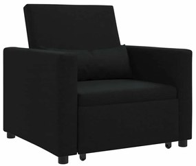 vidaXL Μονός καναπές-κρεβάτι Μαύρο 90 x 165 x 87 εκ. ύφασμα