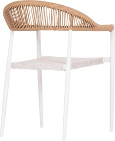 ΠΟΛΥΘΡΟΝΑ BERG HM6284.01 ΑΛΟΥΜΙΝΙΟ &amp; TEXTILENE ΛΕΥΚΟ--P.E.TWISTED RATTAN 55x56x79Υεκ