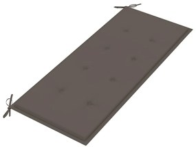 vidaXL Παγκάκι Batavia 120 εκ. από Μασίφ Ξύλο Teak με Taupe Μαξιλάρι