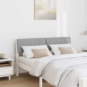 vidaXL Ταπετσαρισμένο κεφαλάρι Ανοιχτό γκρι 140 cm