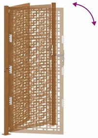 Πύλη κήπου 105x205 cm Σταυρός σχεδιασμού από διαβρωμένο χάλυβα - Καφέ