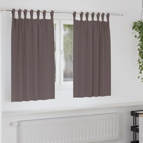 vidaXL Κουρτίνες 2 pcs Σκούρο καφέ Σκούρο καφέ Πολυεστέρας