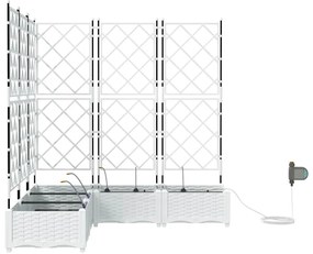 vidaXL Ζαρντινιέρες κήπου Λευκό 120 x 120 x 126 cm Ατσάλι