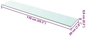 vidaXL Ράφια Πάνελ 2 τεμ. Διάφανα 110 x 20 εκ. Γυάλινα