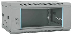 vidaXL Ντουλάπα δικτύου με αποθήκευση Γκρι 60 x 35 x 28 εκ Ατσάλι