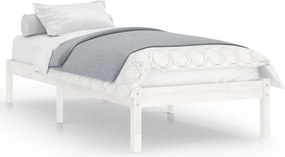 vidaXL Πλαίσιο Κρεβατιού Λευκό 90 x 190 εκ. Μασίφ Ξύλο Single
