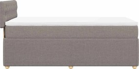 vidaXL Κρεβάτι Boxspring με Στρώμα Taupe 90x200 εκ. Υφασμάτινο